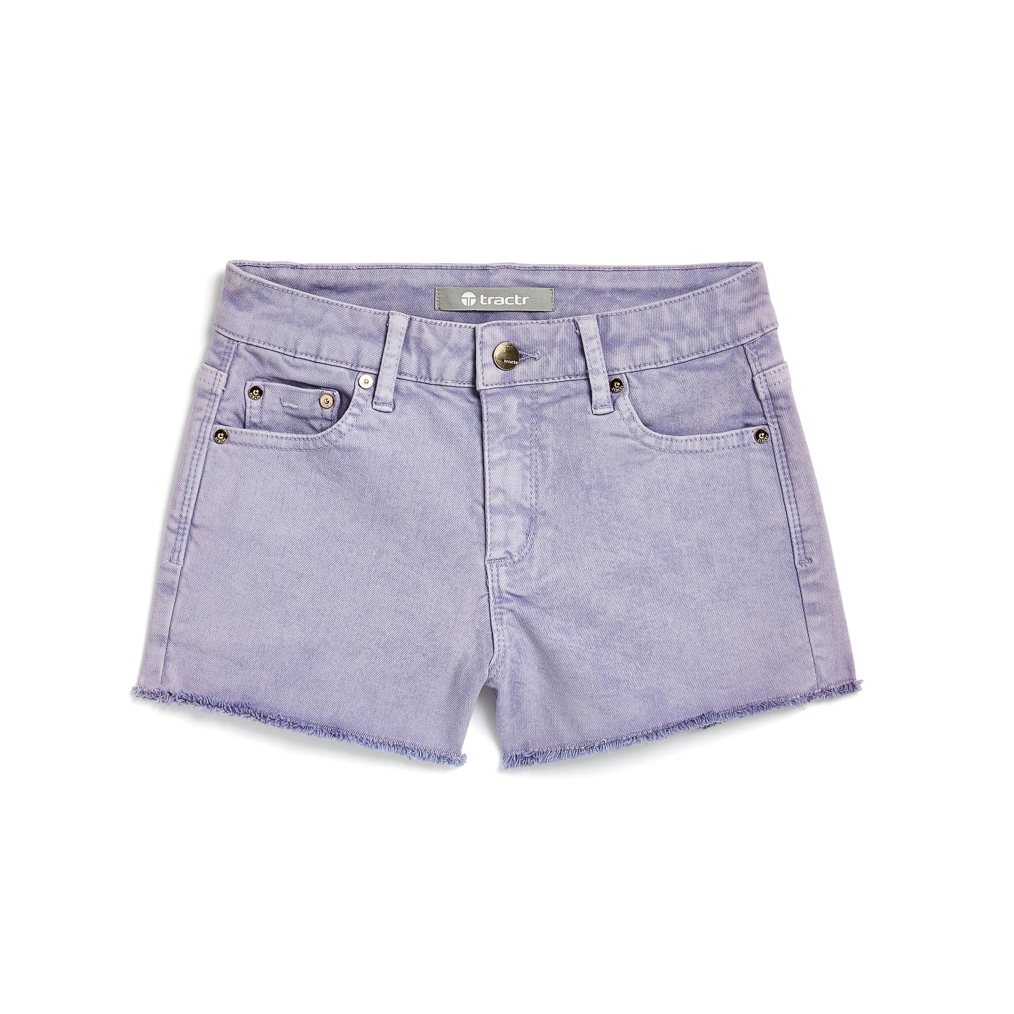 Tractr Girls Brittany Fray Hem Shorts (7-14) - Wisteria