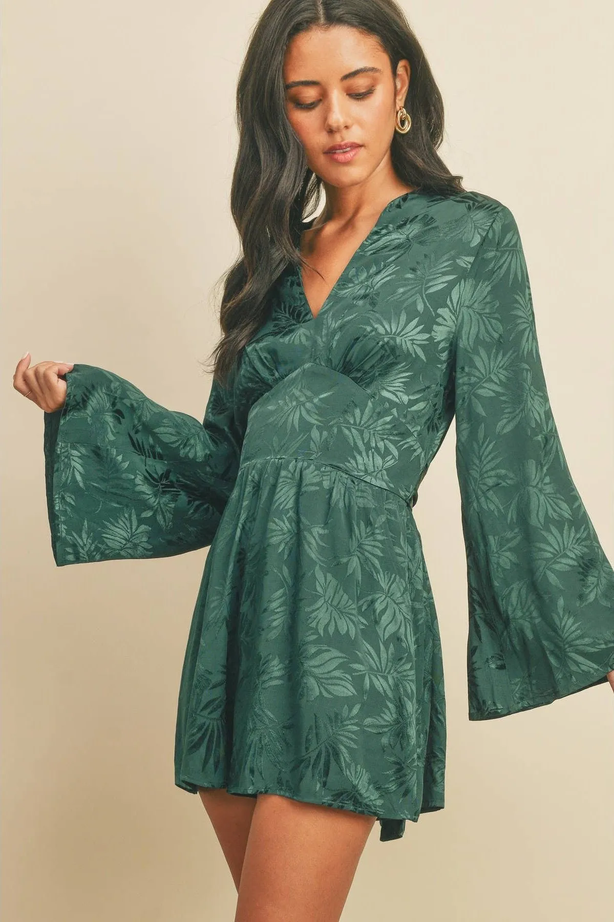 Tropical Jacquard Kimono Romper