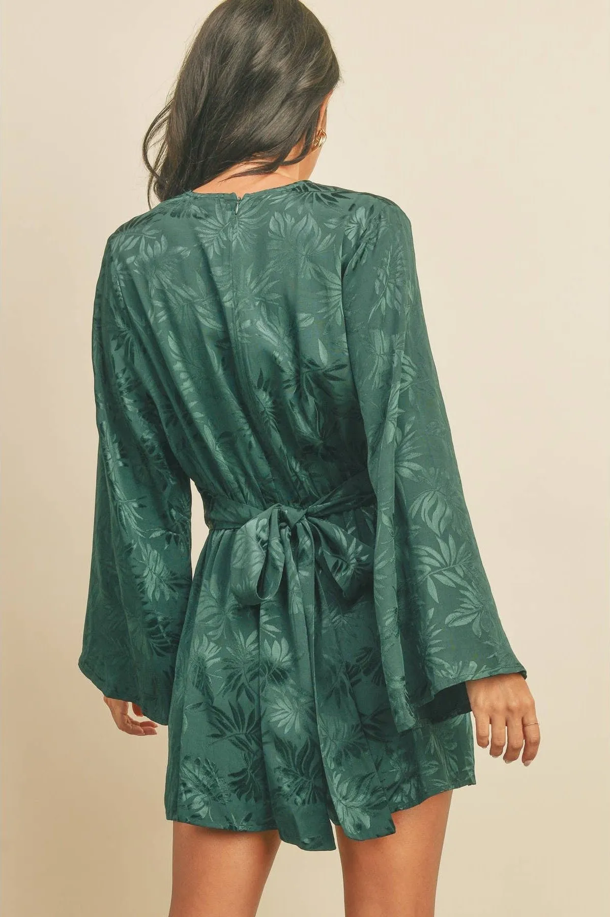 Tropical Jacquard Kimono Romper