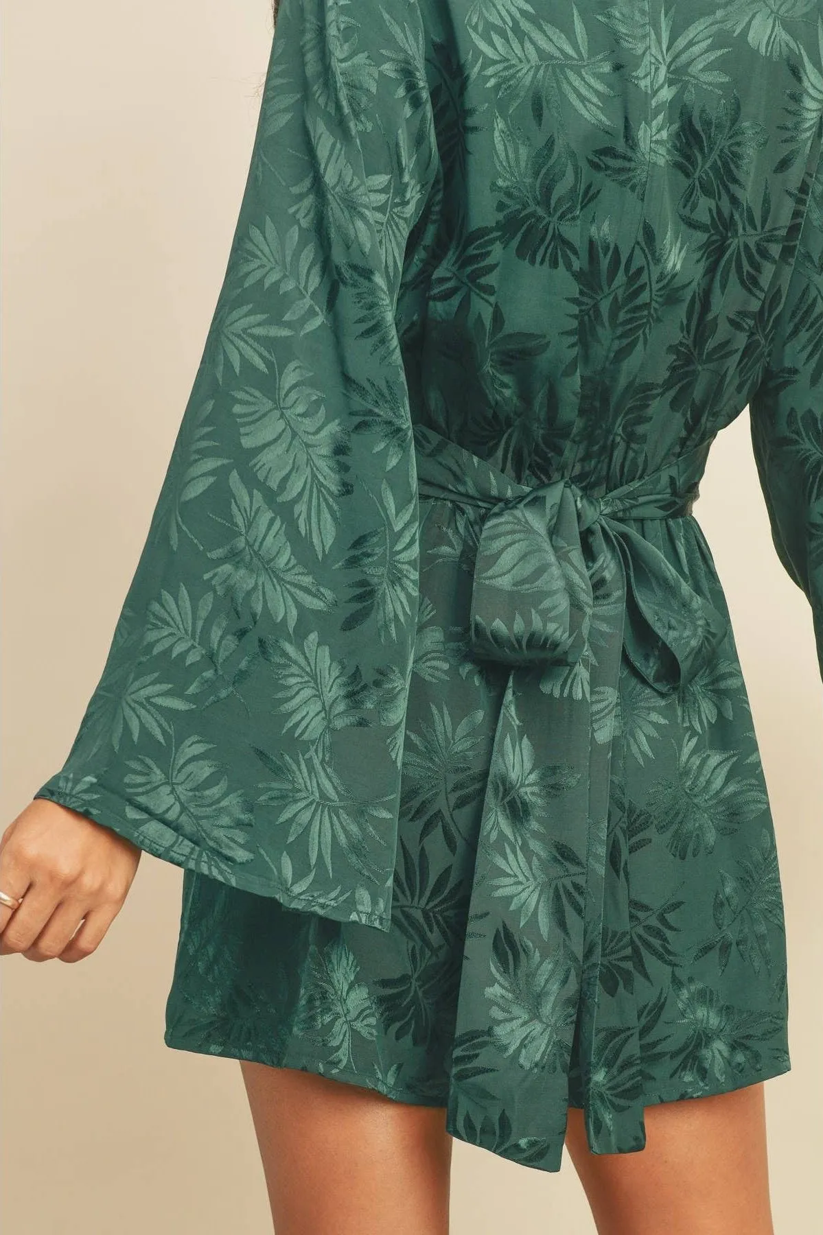 Tropical Jacquard Kimono Romper