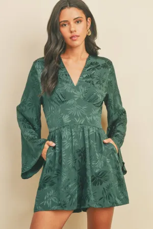 Tropical Jacquard Kimono Romper