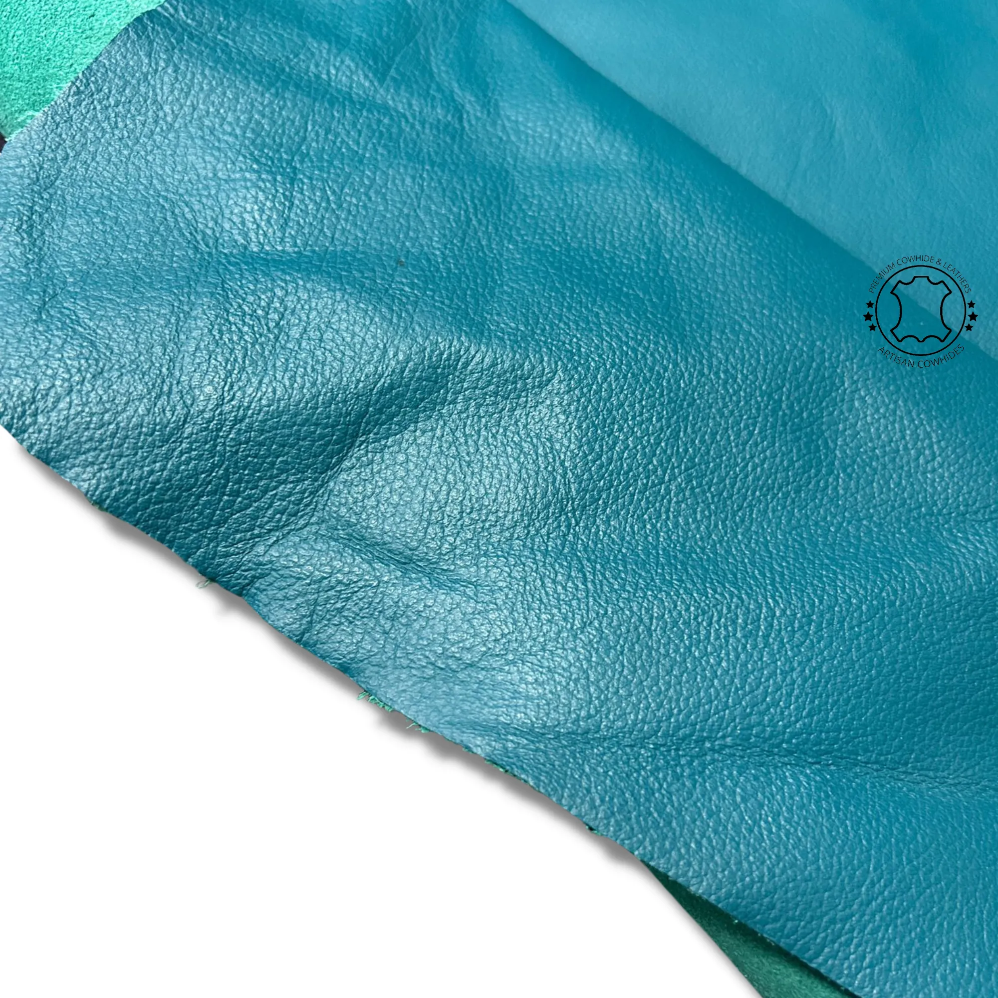 TURQUOISE BLUE LEATHER -  Upholstery Leather - Crafts Leather - 2.5 oz - 3 oz (1.0 to 1.2mm)