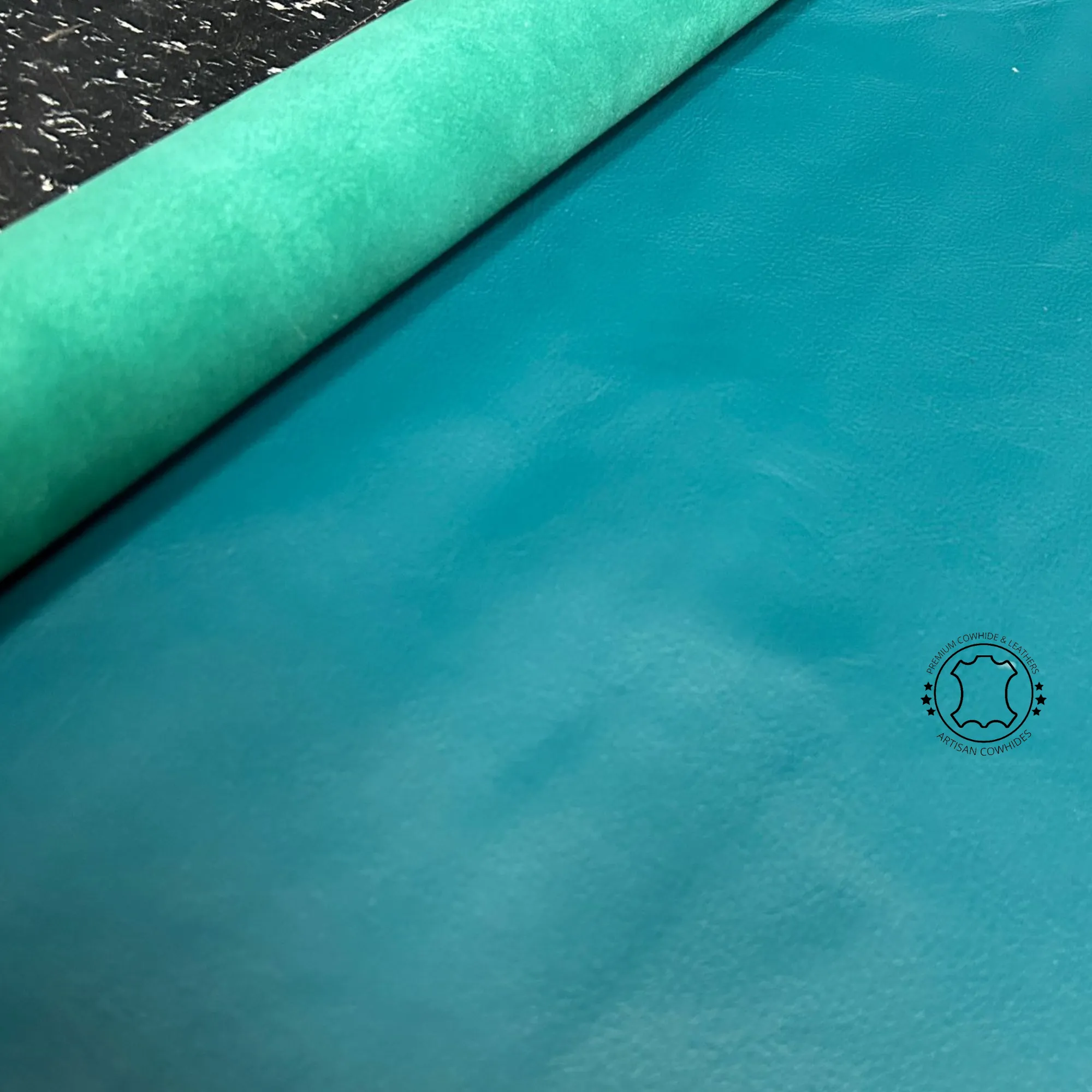 TURQUOISE BLUE LEATHER -  Upholstery Leather - Crafts Leather - 2.5 oz - 3 oz (1.0 to 1.2mm)