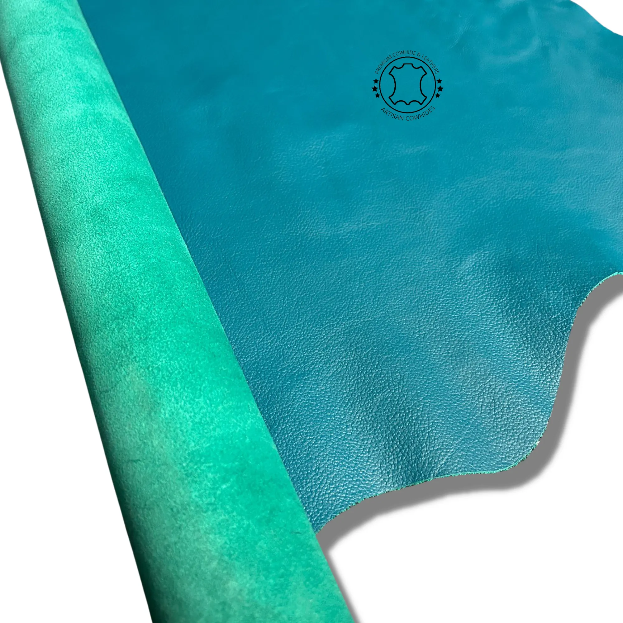 TURQUOISE BLUE LEATHER -  Upholstery Leather - Crafts Leather - 2.5 oz - 3 oz (1.0 to 1.2mm)