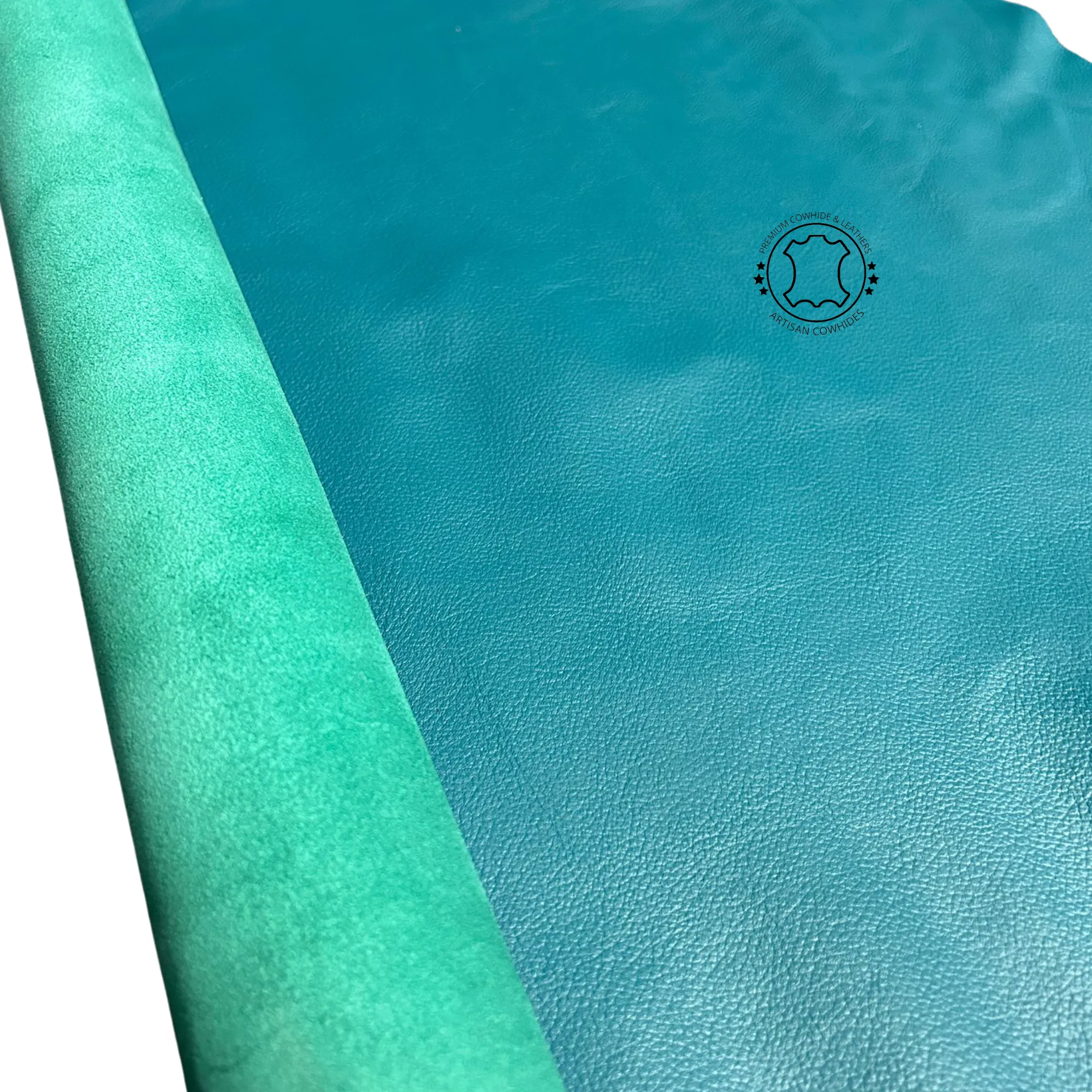 TURQUOISE BLUE LEATHER -  Upholstery Leather - Crafts Leather - 2.5 oz - 3 oz (1.0 to 1.2mm)