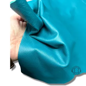 TURQUOISE BLUE LEATHER -  Upholstery Leather - Crafts Leather - 2.5 oz - 3 oz (1.0 to 1.2mm)