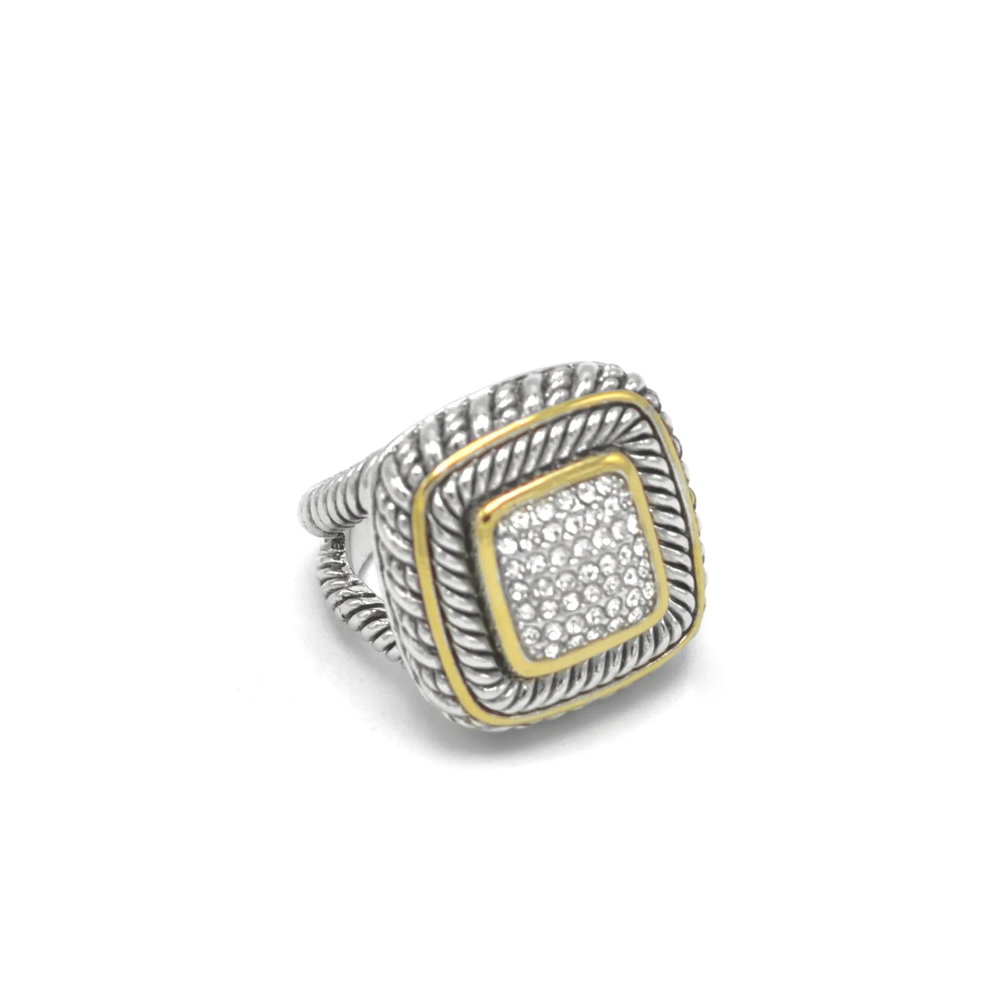 TWO-TONE CRYSTAL RING #83015R(EC7)