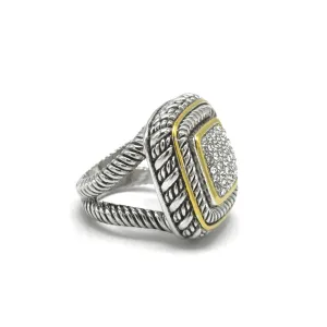 TWO-TONE CRYSTAL RING #83015R(EC7)