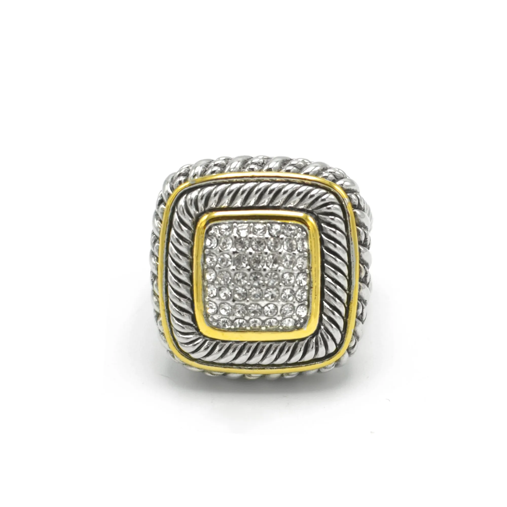 TWO-TONE CRYSTAL RING #83015R(EC7)