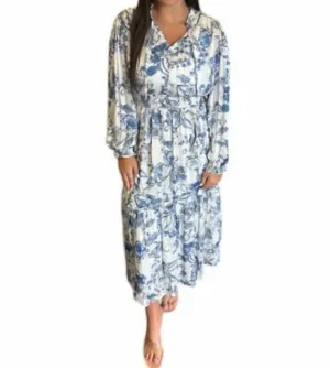 Umgee - "no Winter Blues" Floral Maxi Dress