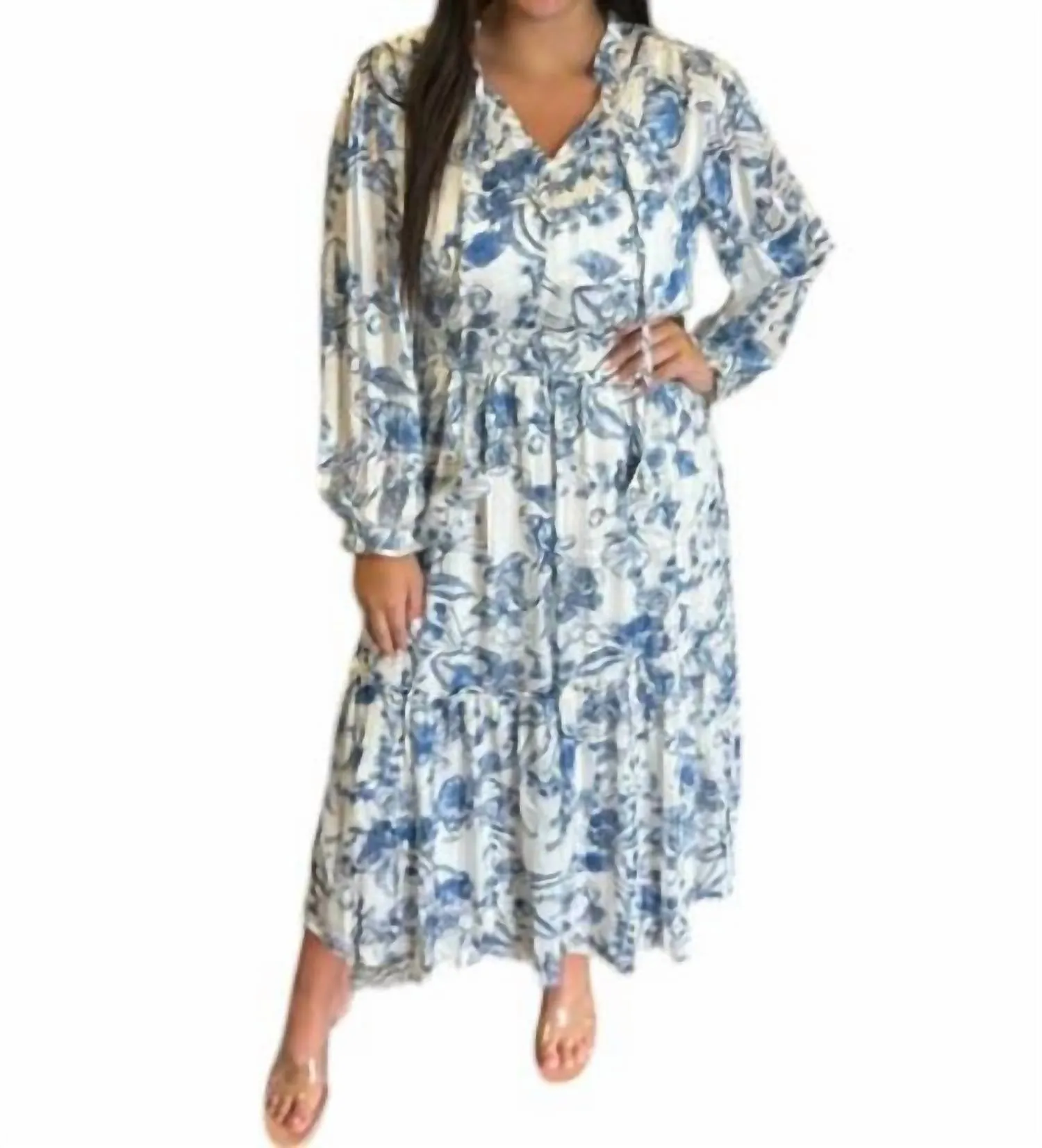 Umgee - "no Winter Blues" Floral Maxi Dress