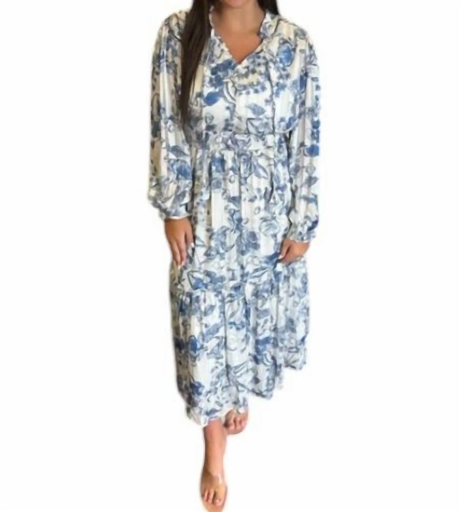 Umgee - "no Winter Blues" Floral Maxi Dress