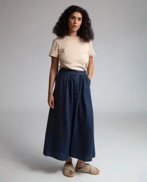 Ursa Linen Skirt In Navy