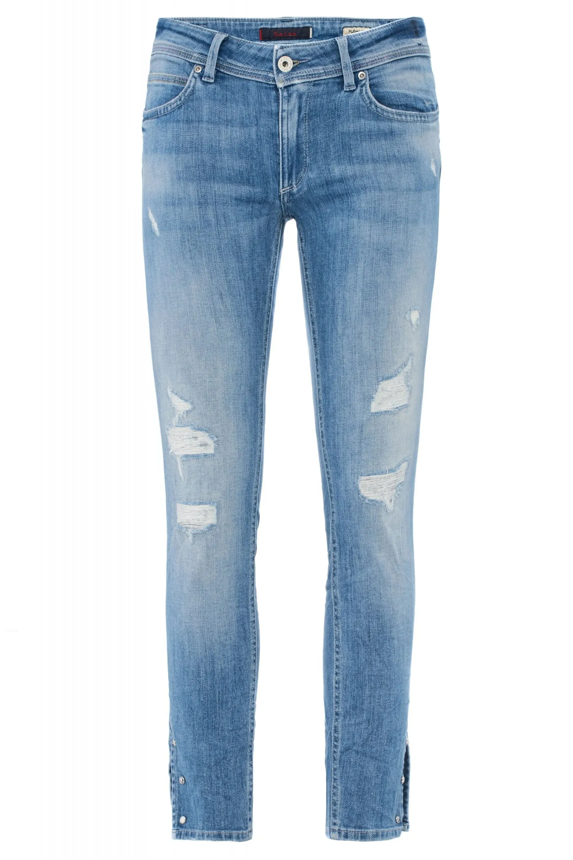 VAQUEROS PUSH UP WONDER CAPRI RASGADOS Y CON REMACHES