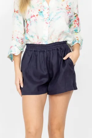 Venice Linen Short - Navy