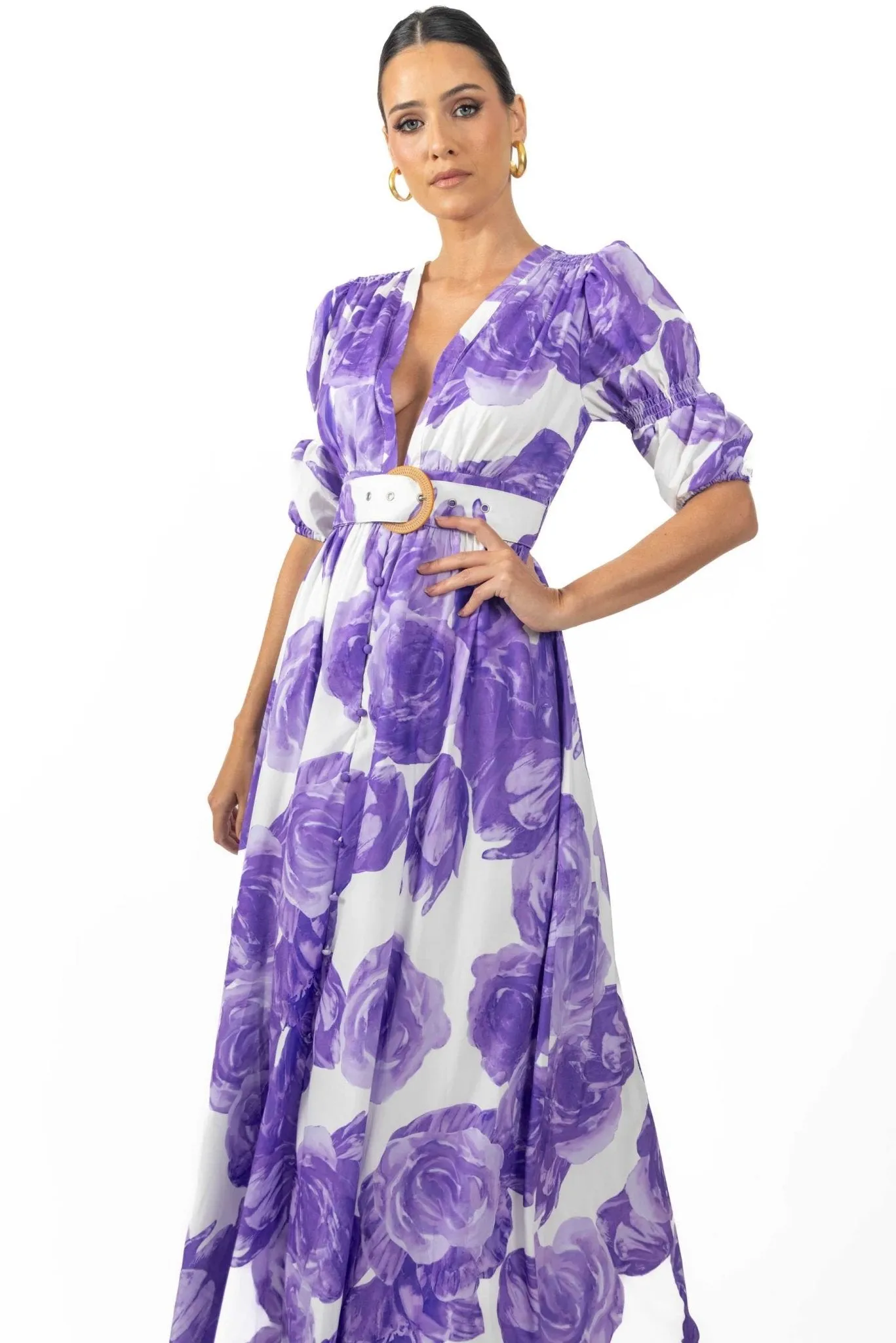 Verona Maxi Women's Floral Dress Lilac