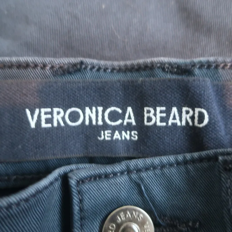 Veronica Beard Crosbie Wide-Leg Patch Pocket Jeans Navy Size 25 NEW