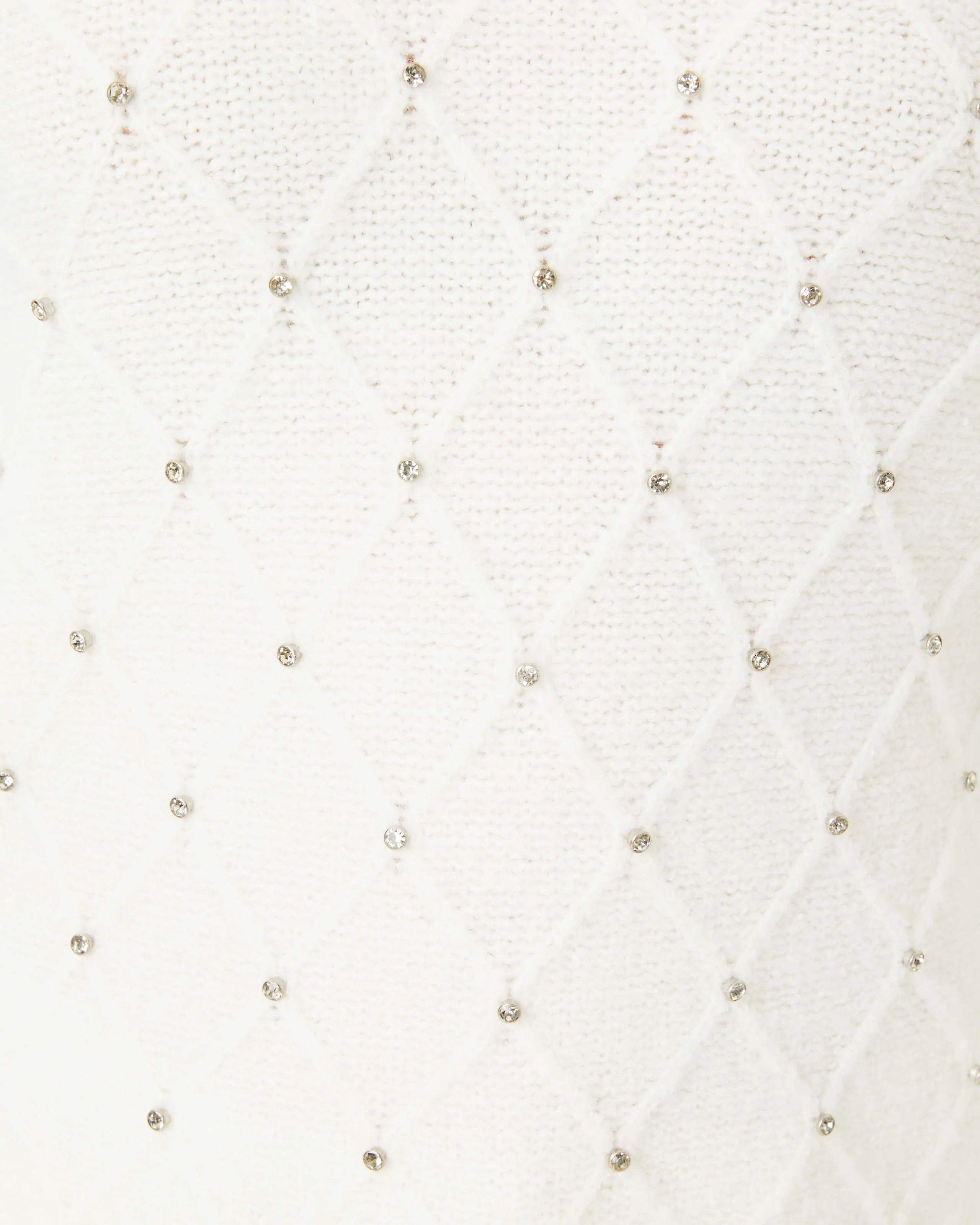 Veronita Sweater - Coconut Scattered Rhinestones