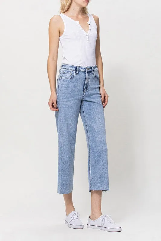 VERVET by Flying Monkey Super High Rise Crop Wide Leg Jeans