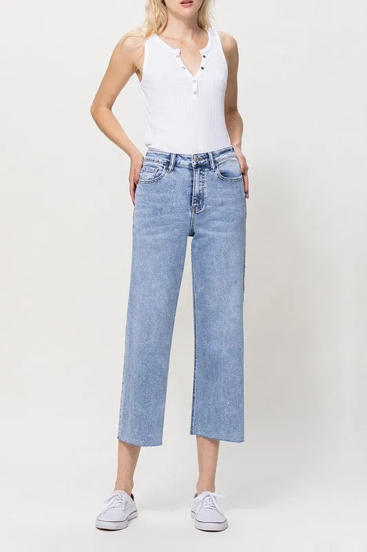 VERVET by Flying Monkey Super High Rise Crop Wide Leg Jeans