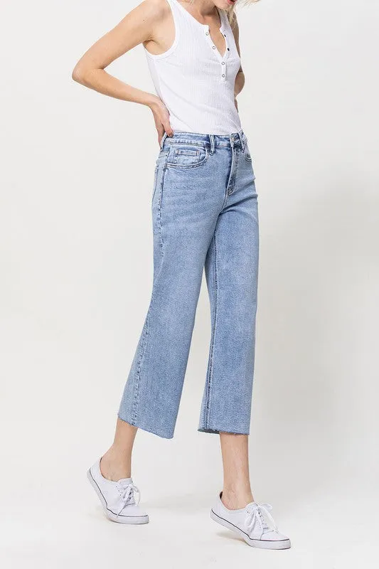 VERVET by Flying Monkey Super High Rise Crop Wide Leg Jeans