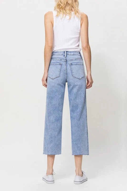 VERVET by Flying Monkey Super High Rise Crop Wide Leg Jeans