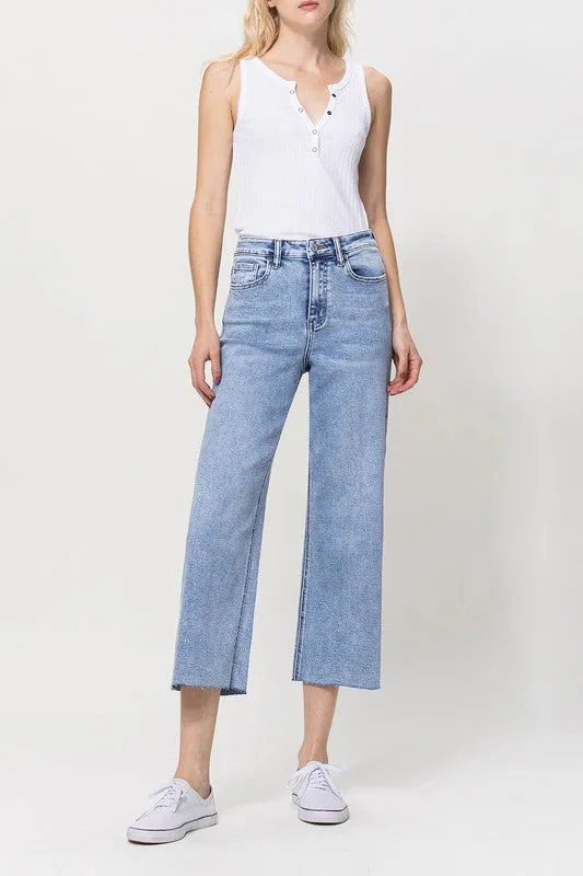 VERVET by Flying Monkey Super High Rise Crop Wide Leg Jeans