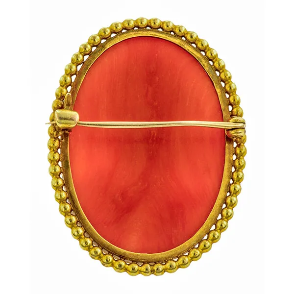 Victorian Coral Bacchante Cameo
