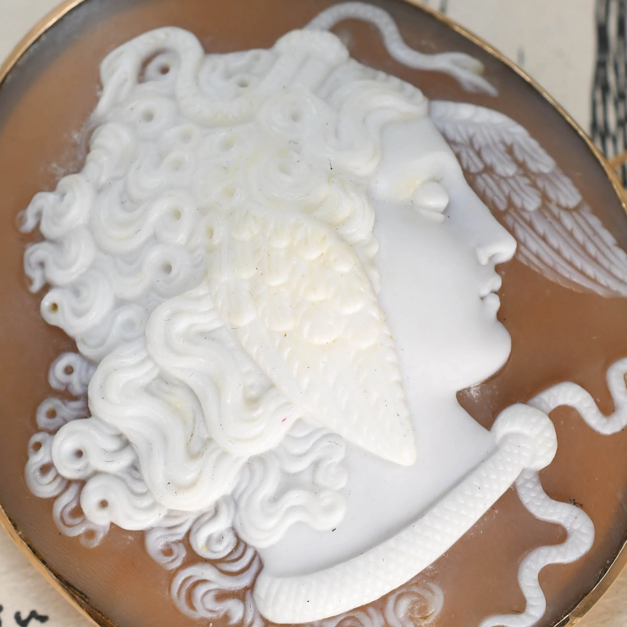 Victorian Medusa Cameo Brooch