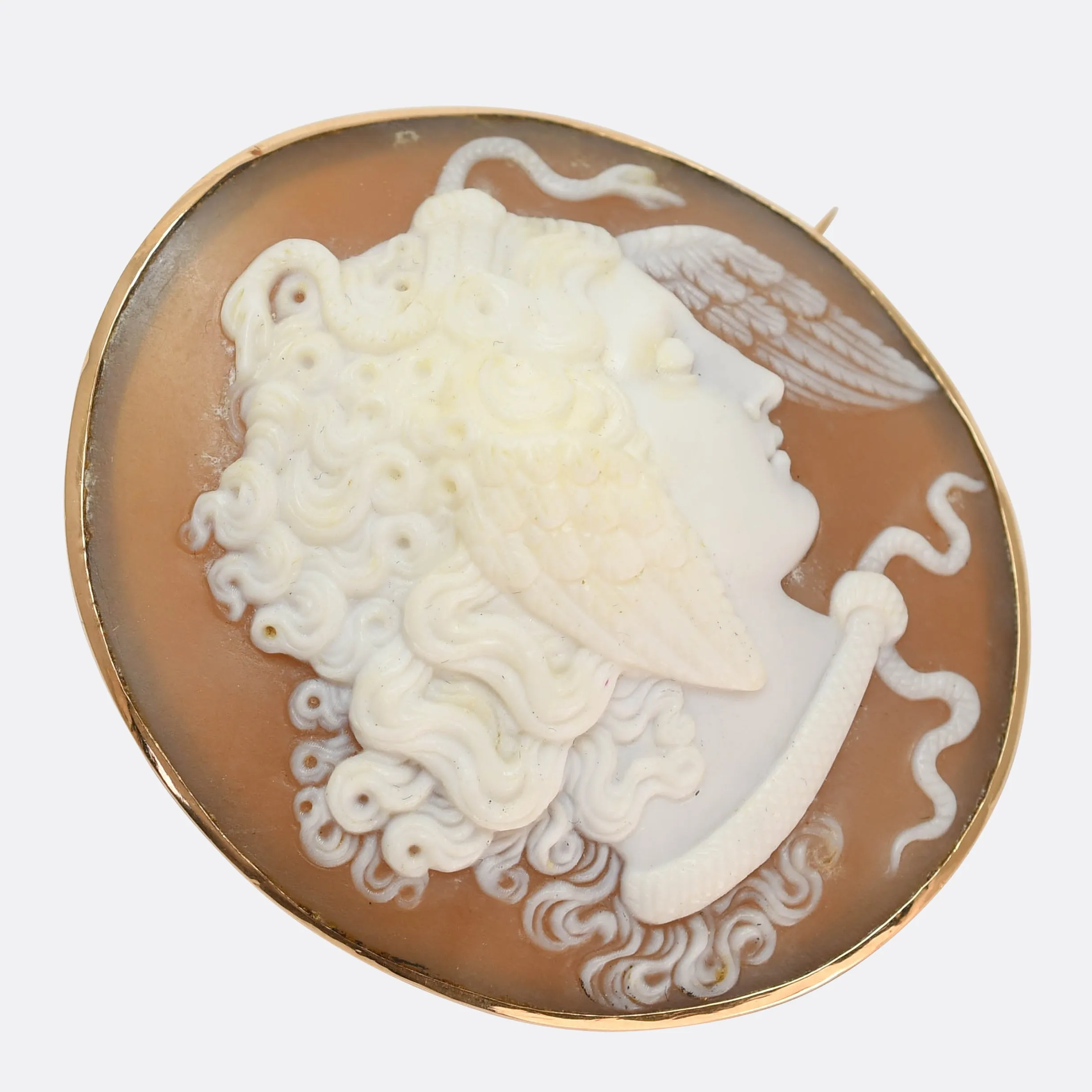 Victorian Medusa Cameo Brooch