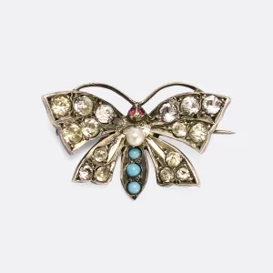 Victorian Paste Butterfly Brooch