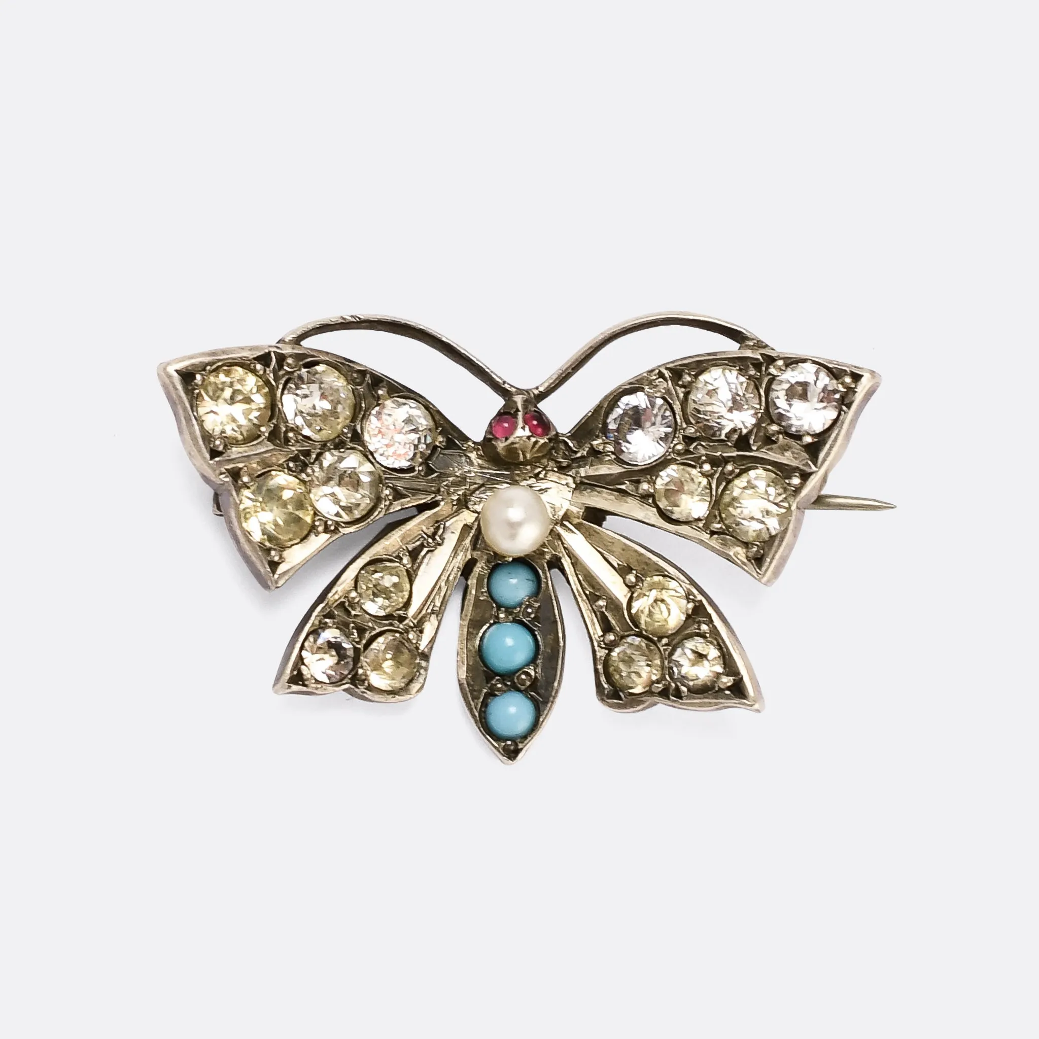 Victorian Paste Butterfly Brooch