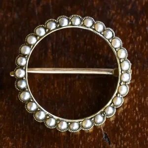 Victorian Pearl Halo Brooch