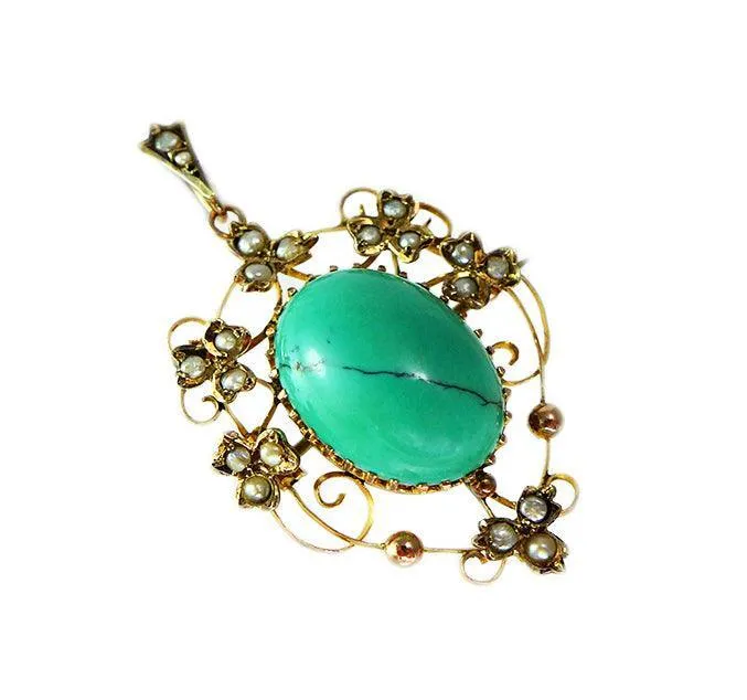 Victorian Turquoise Pendant