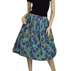 Vintage Cotton Skirt Floral Print 1940S Colette 25"W