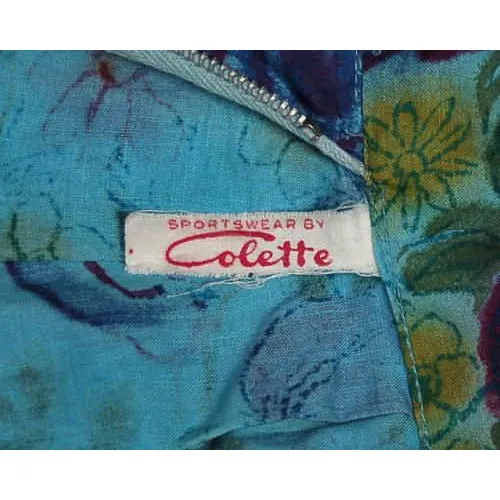 Vintage Cotton Skirt Floral Print 1940S Colette 25"W