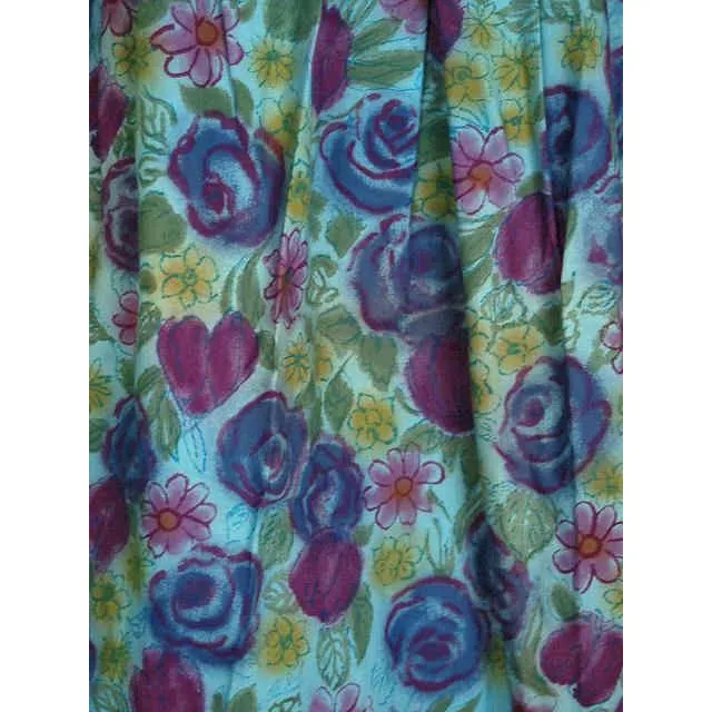 Vintage Cotton Skirt Floral Print 1940S Colette 25"W