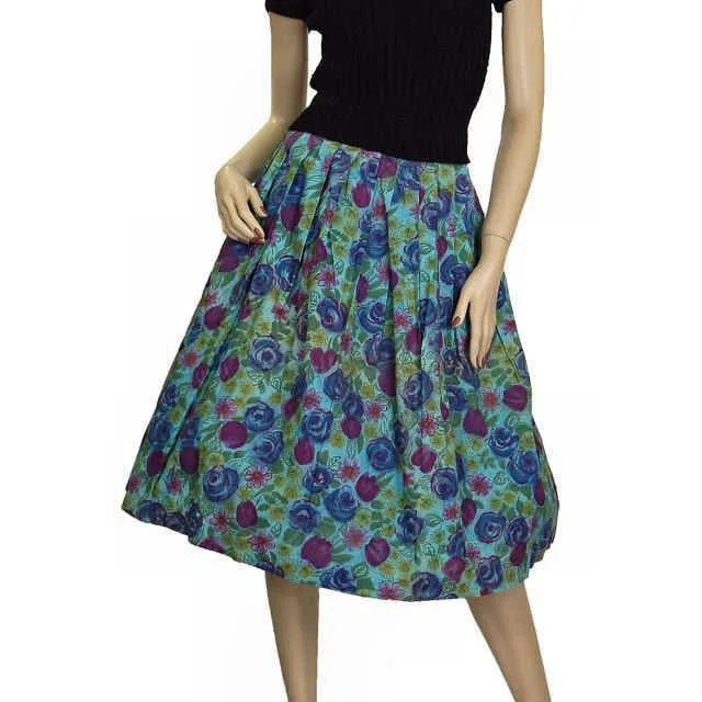 Vintage Cotton Skirt Floral Print 1940S Colette 25"W