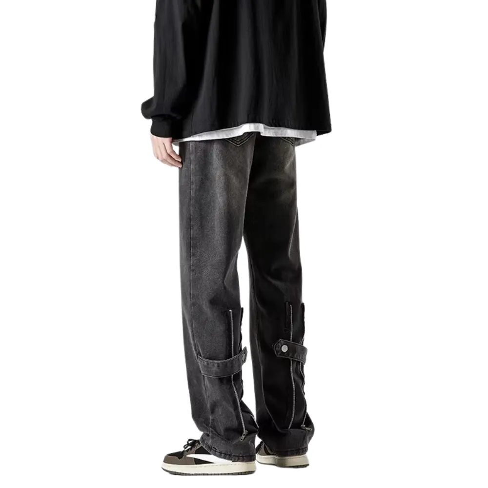 Vintage Distressed Straight Leg Jeans
