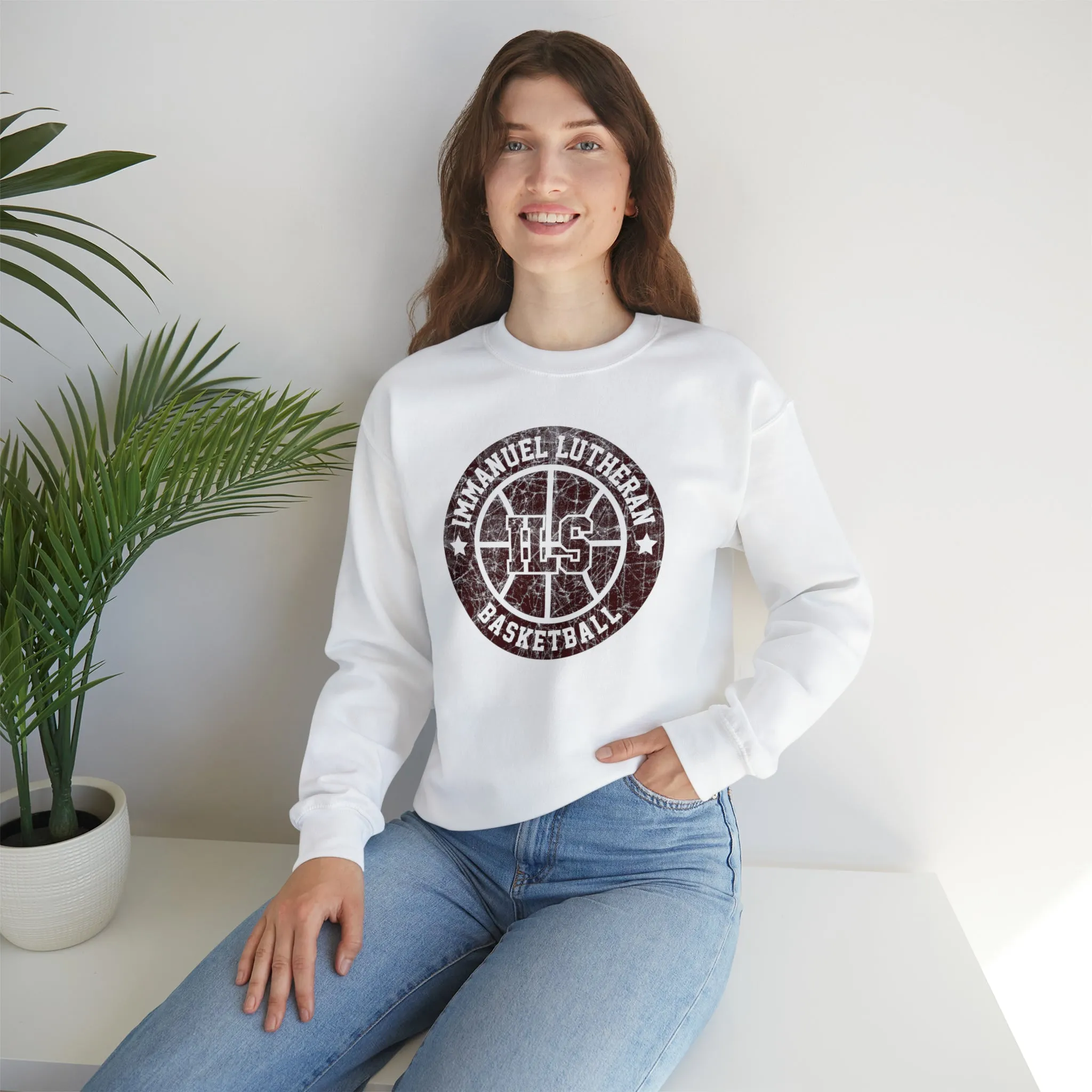 Vintage Immanuel Lutheran Basketball Unisex Heavy Blend™ Crewneck Sweatshirt