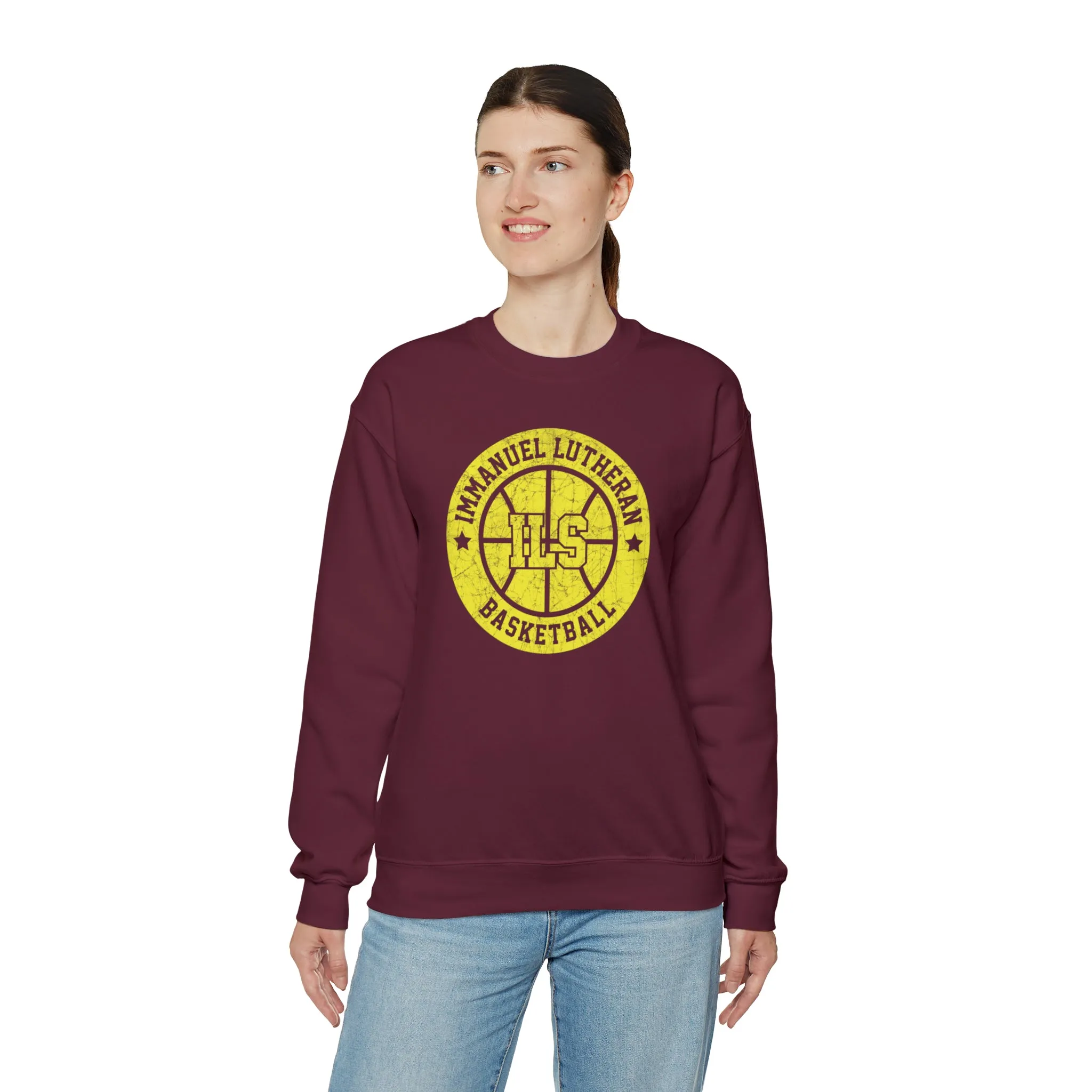 Vintage Immanuel Lutheran Basketball Unisex Heavy Blend™ Crewneck Sweatshirt