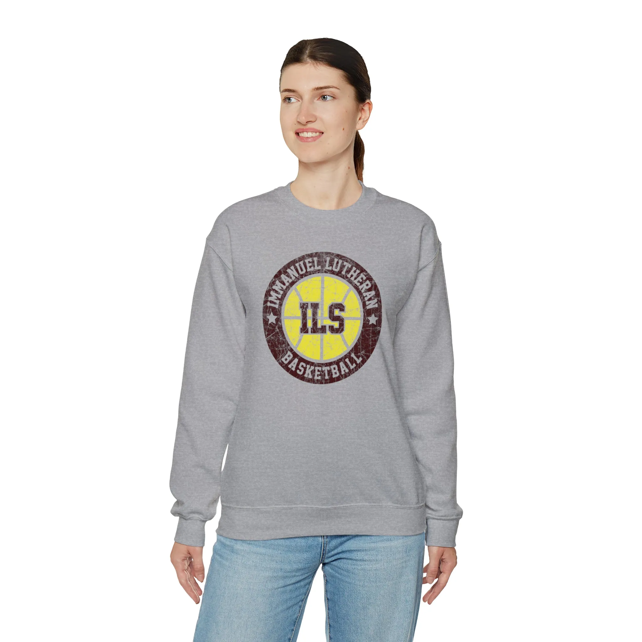 Vintage Immanuel Lutheran Basketball Unisex Heavy Blend™ Crewneck Sweatshirt