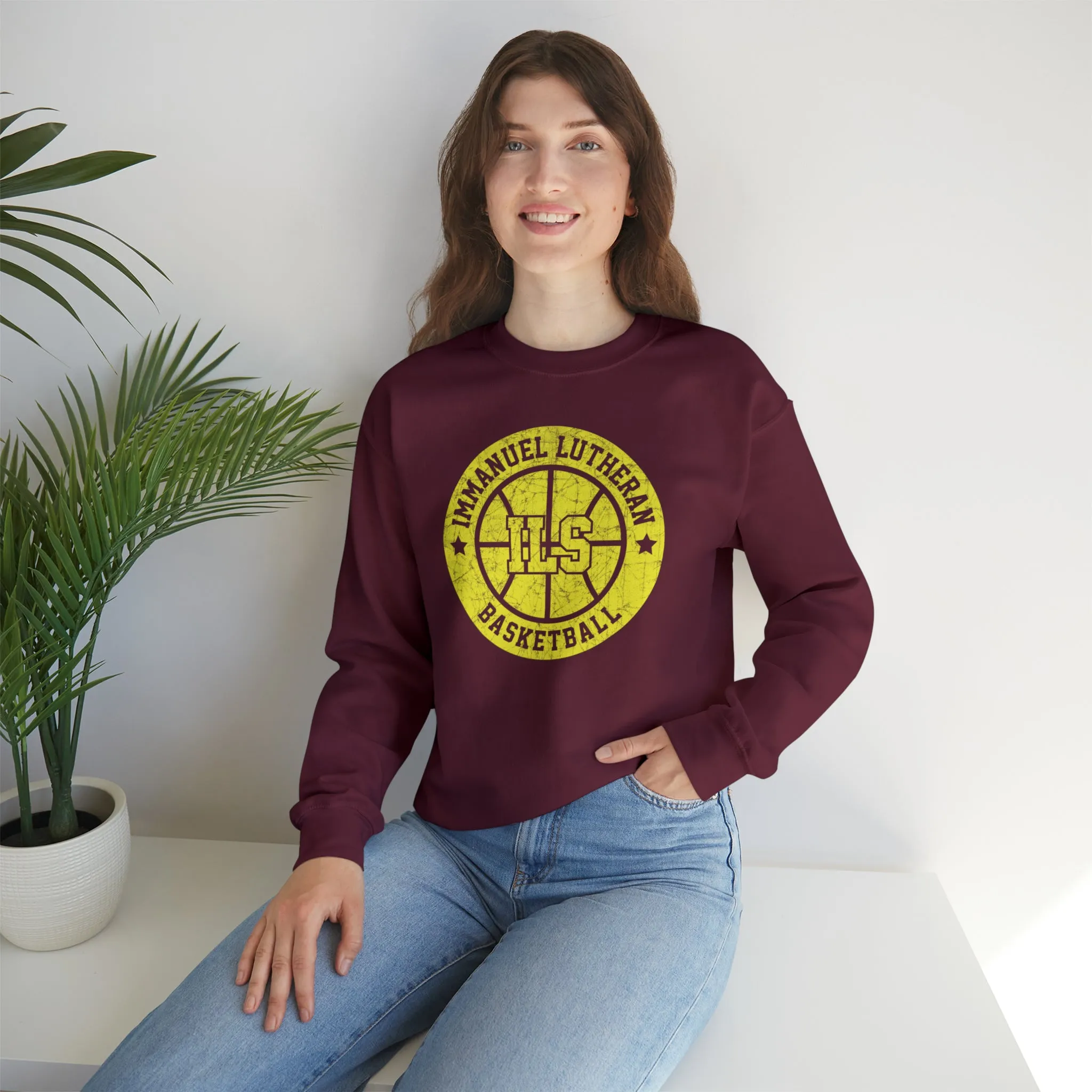 Vintage Immanuel Lutheran Basketball Unisex Heavy Blend™ Crewneck Sweatshirt