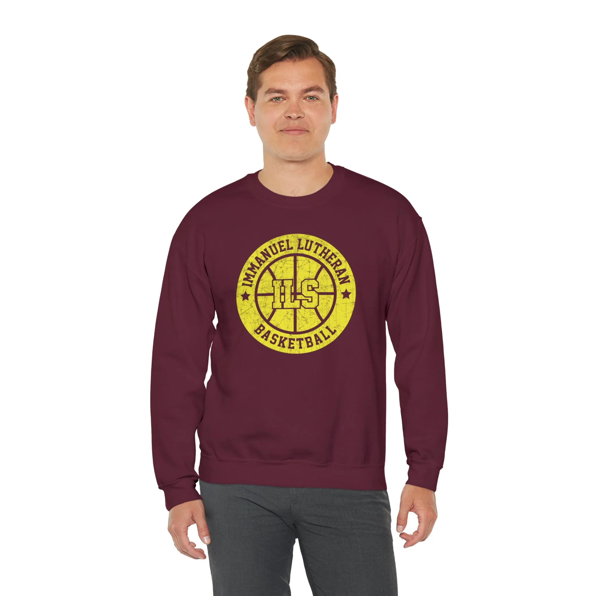 Vintage Immanuel Lutheran Basketball Unisex Heavy Blend™ Crewneck Sweatshirt