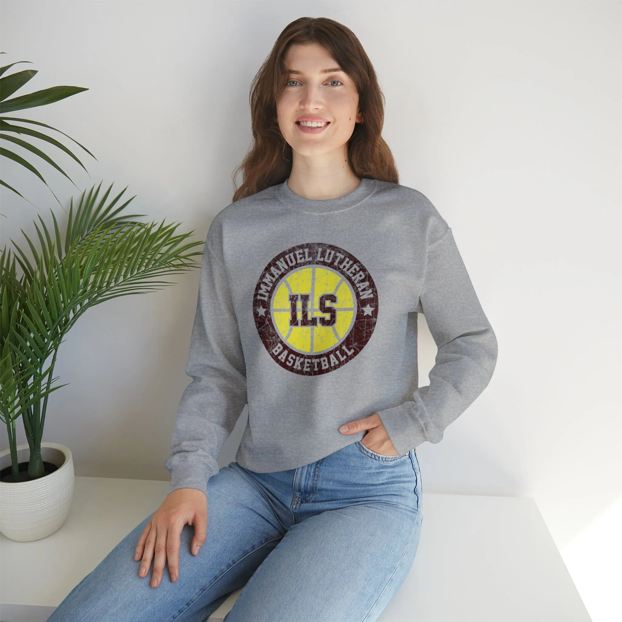 Vintage Immanuel Lutheran Basketball Unisex Heavy Blend™ Crewneck Sweatshirt