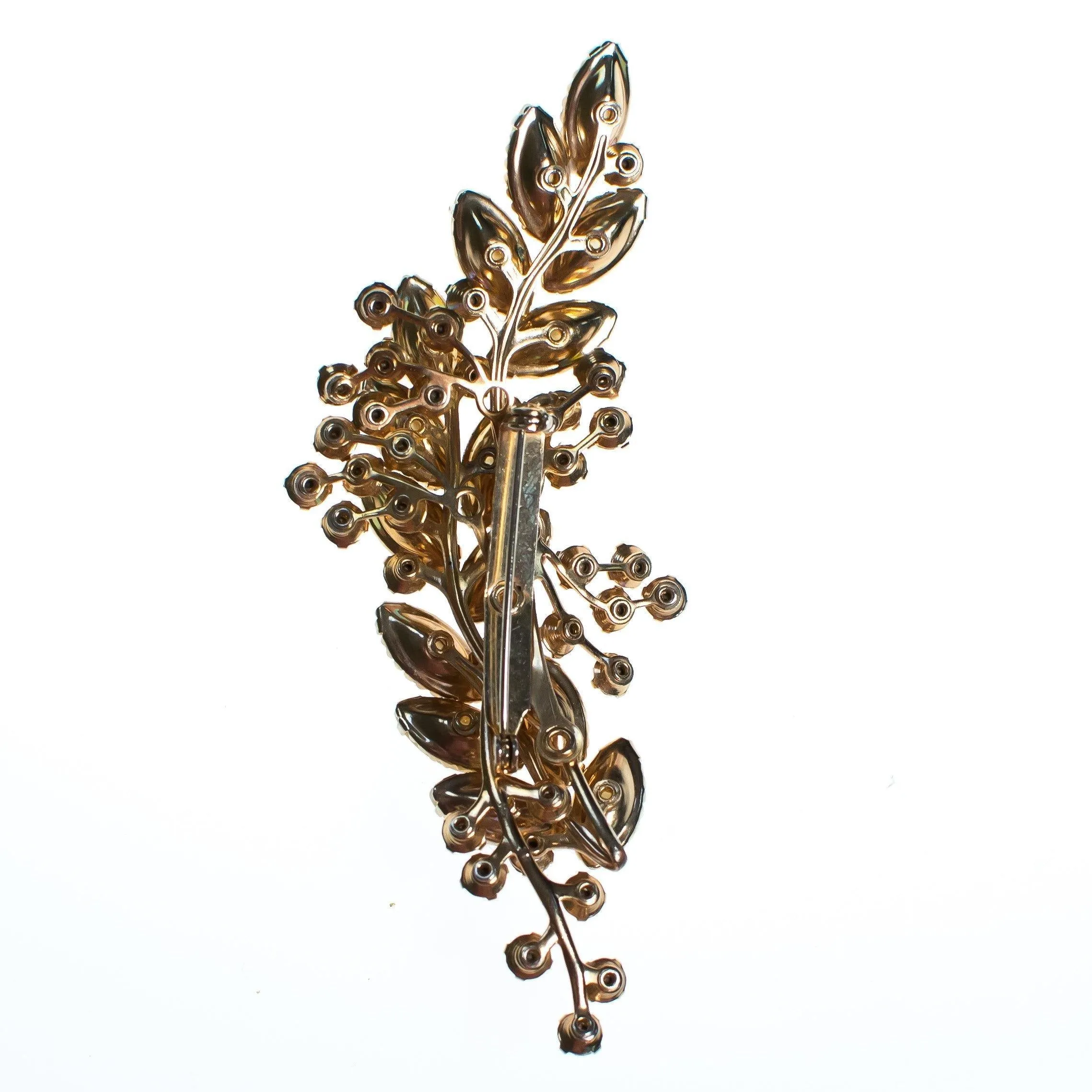 Vintage Judy Lee Brooch with Pearls and Aurora Borealis Rhinestones
