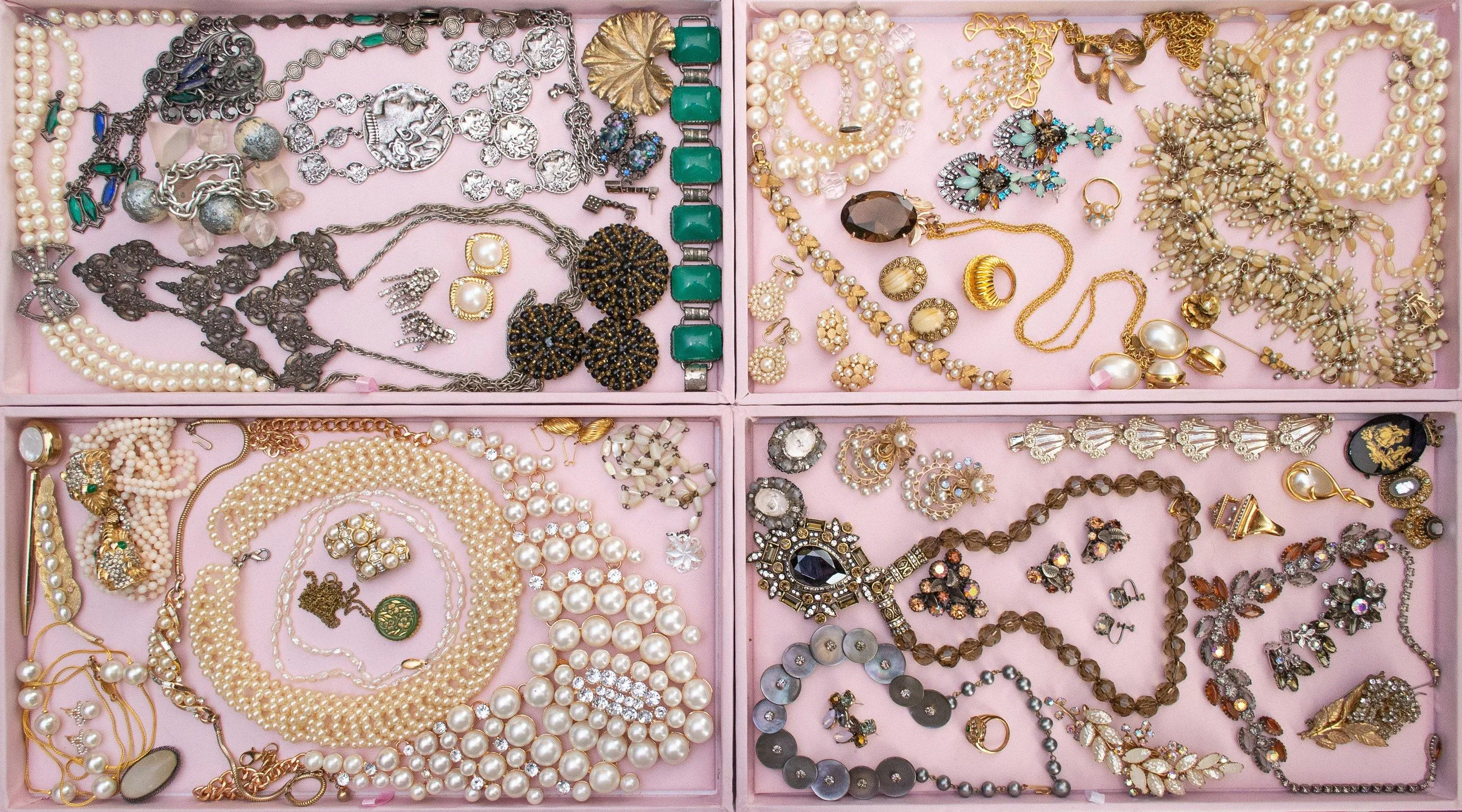 Vintage Judy Lee Brooch with Pearls and Aurora Borealis Rhinestones