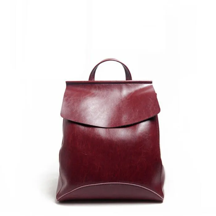 Vintage Leather College Backpack, Shoulder Bag, Fashion Handbags For Women 9212