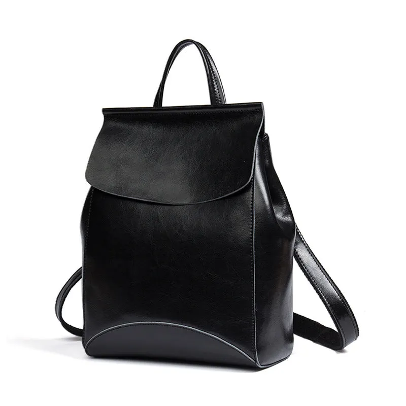 Vintage Leather College Backpack, Shoulder Bag, Fashion Handbags For Women 9212