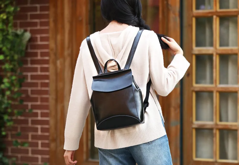 Vintage Leather College Backpack, Shoulder Bag, Fashion Handbags For Women 9212